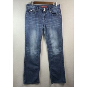 Vigold Boot Jeans Women's 7 Blue Cotton Blend Low Rise Dark 30 x 30 Flared Denim